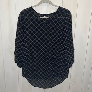 Maurices Black & White Sheer Blouse
